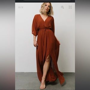 Baltic Born Kia Kimono Maxi Dress in Rust